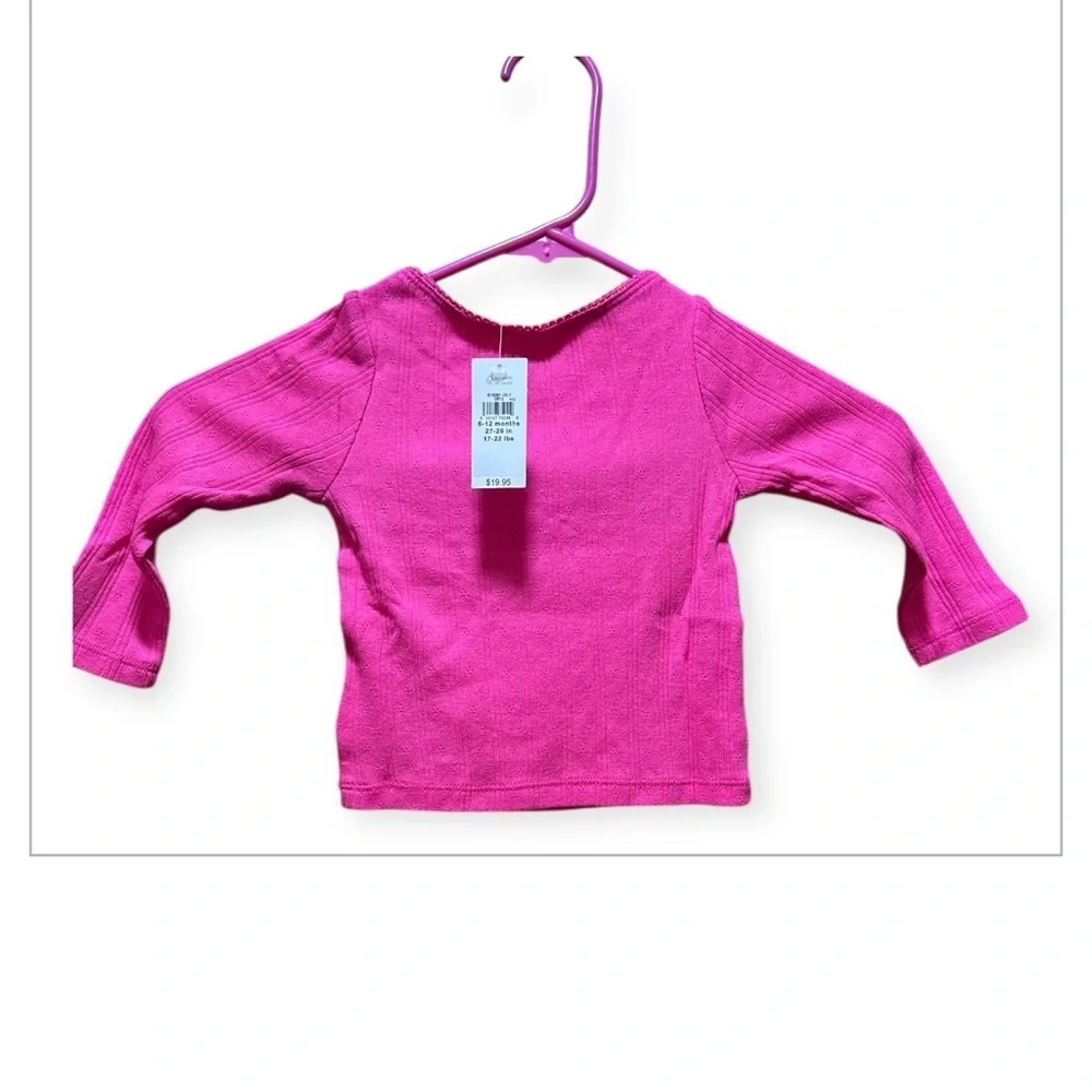 NWT GAP Vibrant Pink Kids Long Sleeve Top